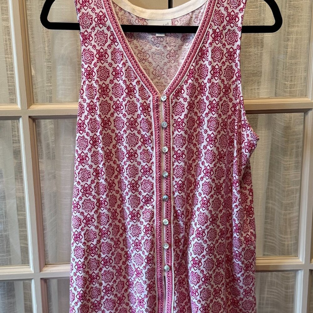 J. Jill Mandala Floral Patterned V Neck Tank